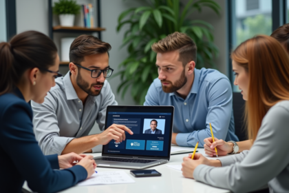 Groupe de professionnels autour d'une table en réunion
