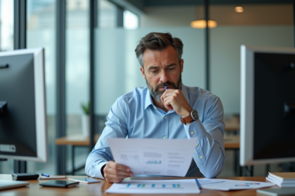 Homme d'affaires en réunion dans un bureau moderne