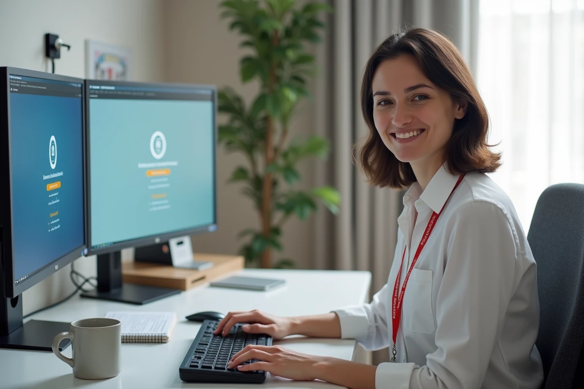 Personnel universitaire se connectant à distance à l'ENT Artois via VPN sécurisé depuis son domicile