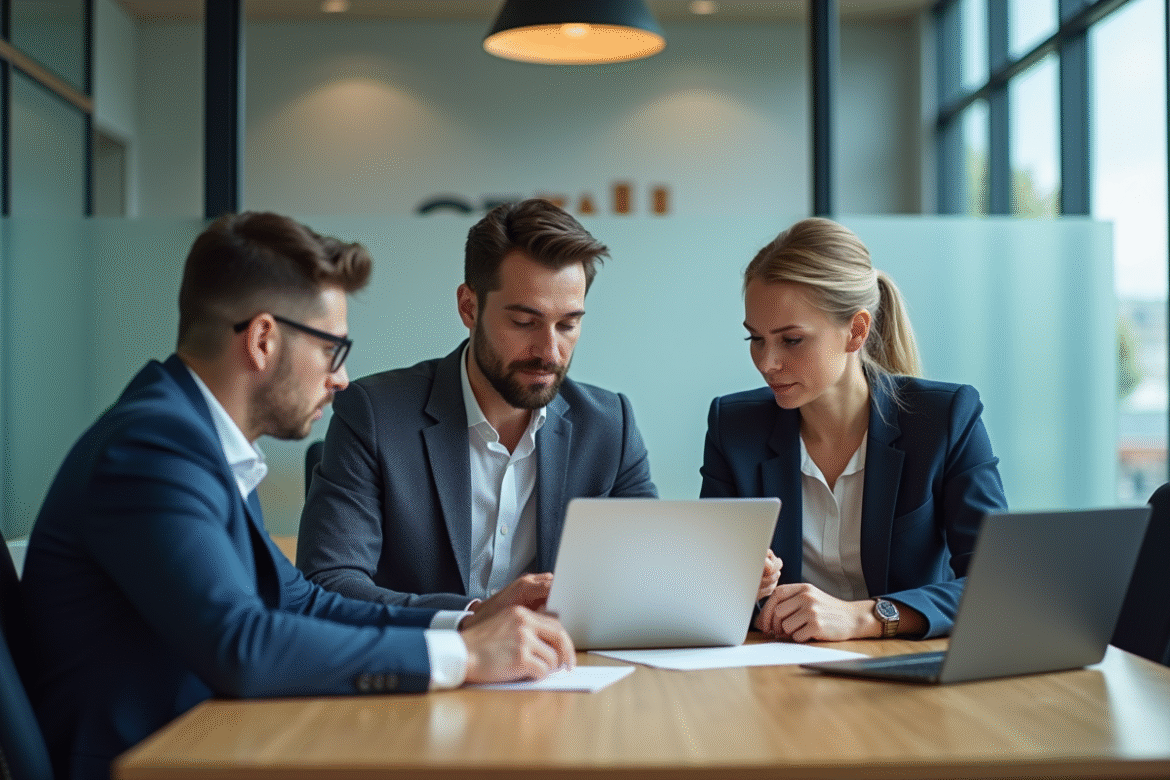 Groupe de professionnels en réunion de travail